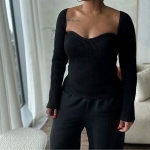 PIXIE MARKET Ribbed Long Sleeve Top M